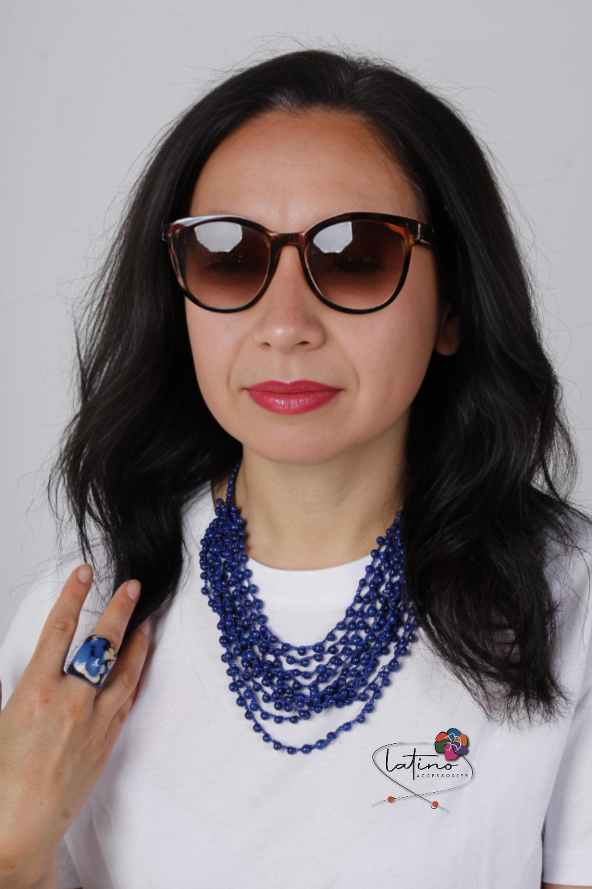 Royal Blue Chirilla Necklace Set